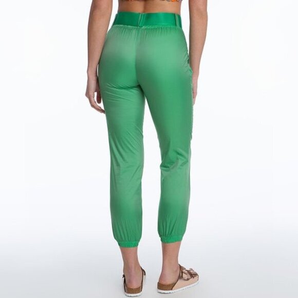 NWT Juicy Couture green belted elastic waist logo jogger track pants, S - Picture 3 of 7